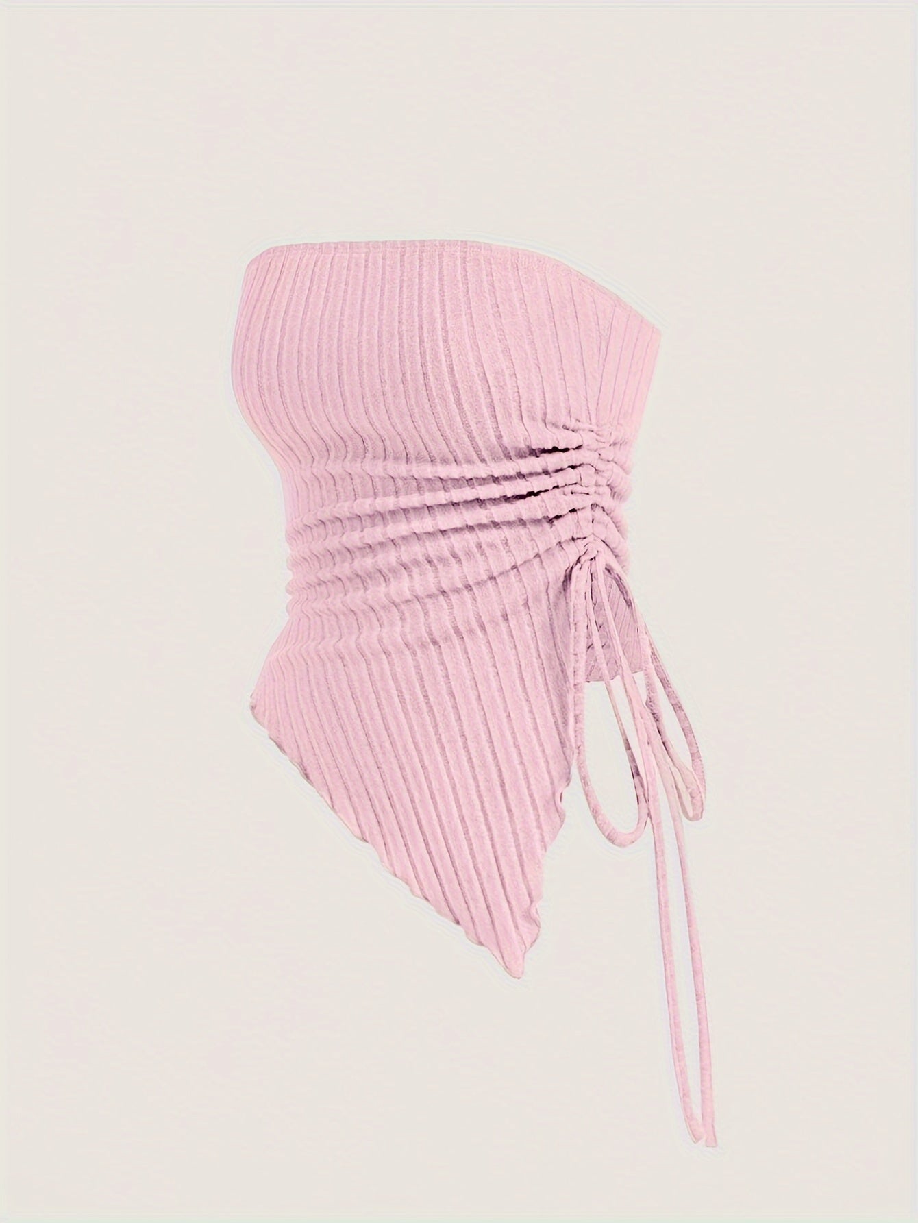 Siamese Cat Print Women's Drawstring Off-Shoulder Asymmetrical Hem Tank Top