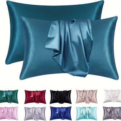 Luxurious Silky Soft Pillowcase - Breathable, Skin-Friendly Cooling Feel, Solid Color With Envelope Closure - Machine Washable
