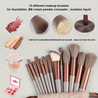 13pcs Makeup Brushes Soft Fluffy Professional Foundation Blush Powder Eyeshadow Kabuki Blending Makeup Brush Beauty Tools Valentine's Day Birthday Gift for Girlfriend
