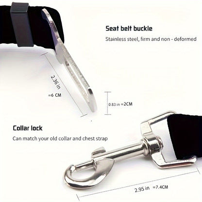 Retractable Pet Safety Seat Belt - 1pc Dog & Cat Car Travel