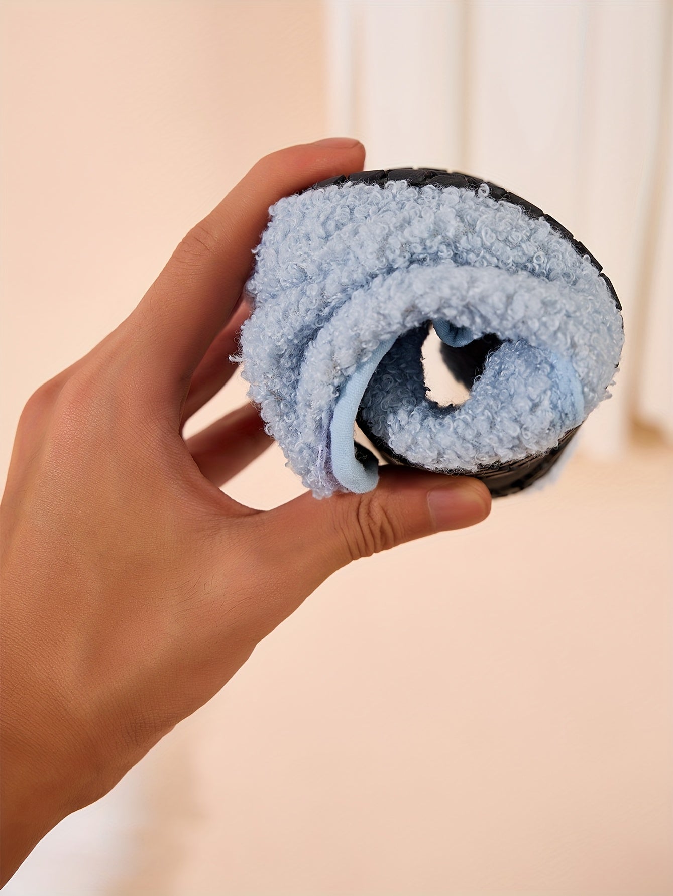 Women's Winter Warm Slip-On Slippers with Closure - Soft Fabric Indoor/Outdoor House Shoes, Non-Slip Rubber Sole & Plush Lining for Cozy Comfort, Light Blue, Indoor Slippers, Home Comfort, Simple Style, Comfortable Fit, Home