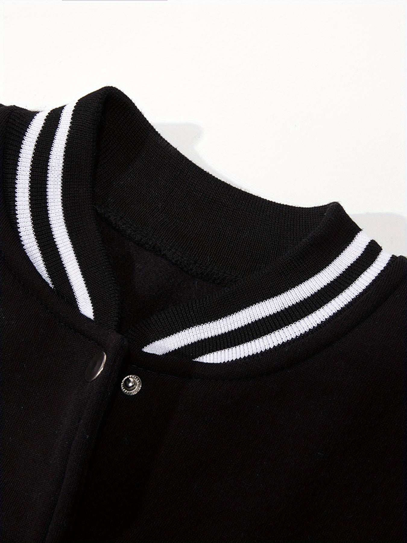 Chic NY-Inspired Women's Varsity Jacket - Elegant Black and White Baseball Uniform Style with Large "58.42cm & NYC Lettering, Striped Accents, Button Closure, Long Sleeves - Perfect for Spring & Autumn Casual Wear
