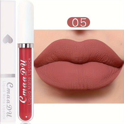 Long-Lasting Matte Liquid Lipstick - Waterproof, Non-Stick, Fruit Scented, Sweatproof, Hydrating, Lightweight, Durable Makeup for Dining, Swimming, Summer - Fruit Fragrance, Cup-Shaped Applicator