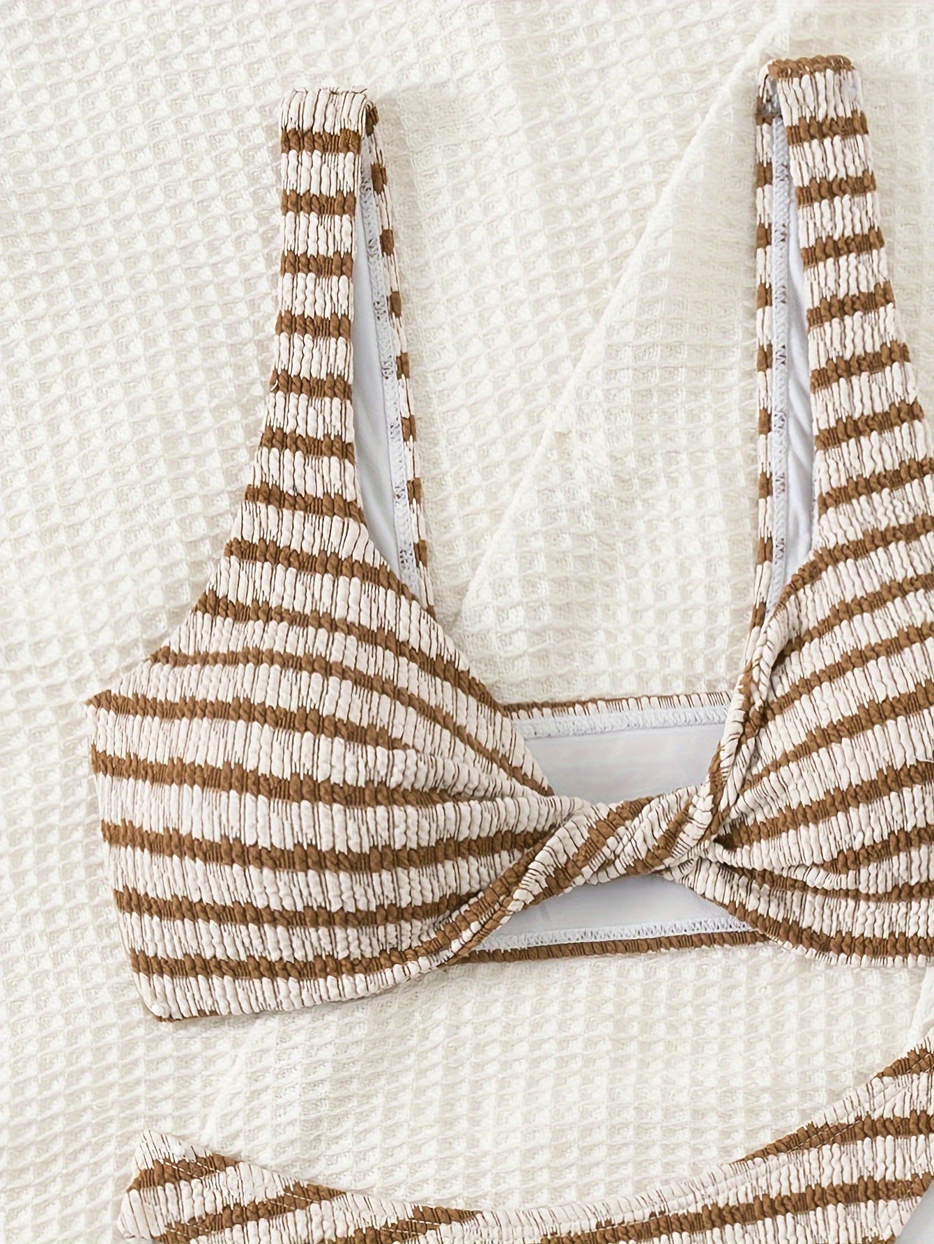 Sexy Striped Twist Bag Split Bikini Set