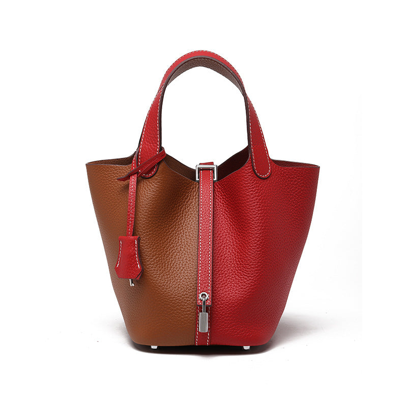 Head layer cowhide bucket bag women's leather high-end handbag