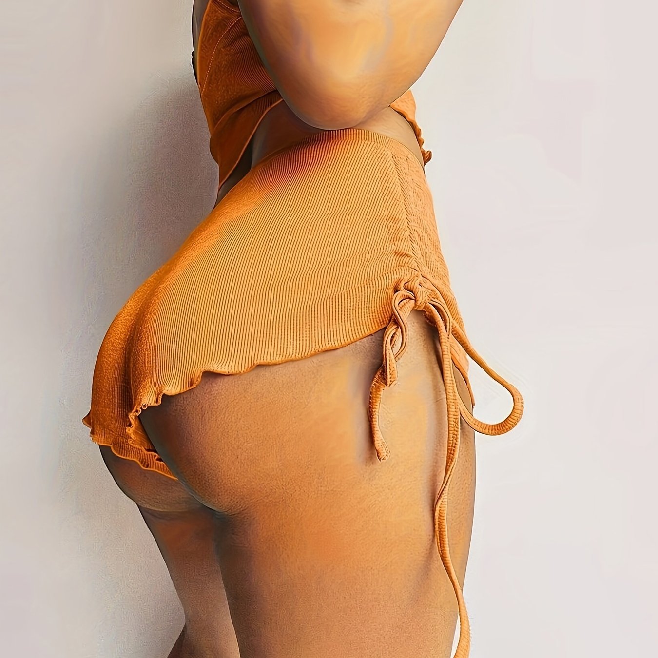 Simple Solid Print Lounge Set, Buttons Cami Top & Drawstring Shorts, Women's Loungewear & Sleepwear Koningsdag/King's Day