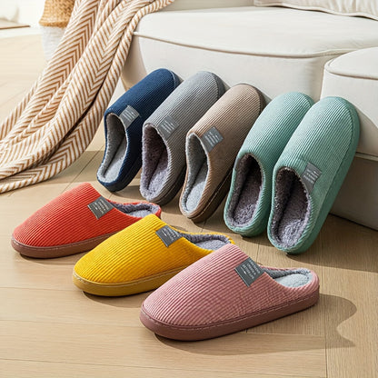 Cozy Fleece-Lined Slippers for Men and Women - Soft, Warm, Non-Slip Rubber Sole, Machine Washable, Available in Multiple Colors
