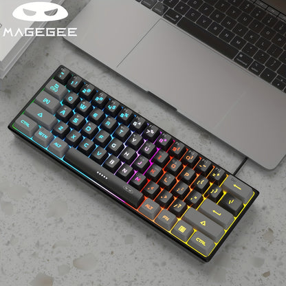 MageGee Mini 60% Gaming/Office Keyboard, Keycap Type Wired RGB Backlit Compact Computer Keyboard for Windows/Mac/Laptop