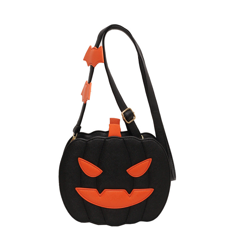 Halloween funny pumpkin bag fashion contrast color personality creative trend shoulder bag cartoon crossbody bag
