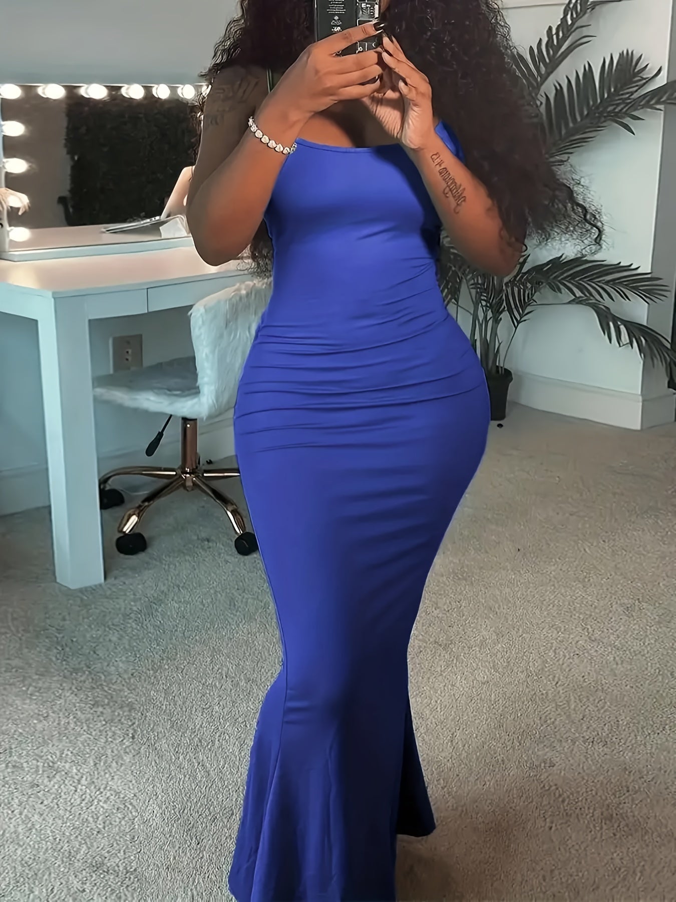 Women's Casual Lounge Slip Long Dress, Sexy Sleeveless Backless Bodycon Maxi Dress, Women's Clothing