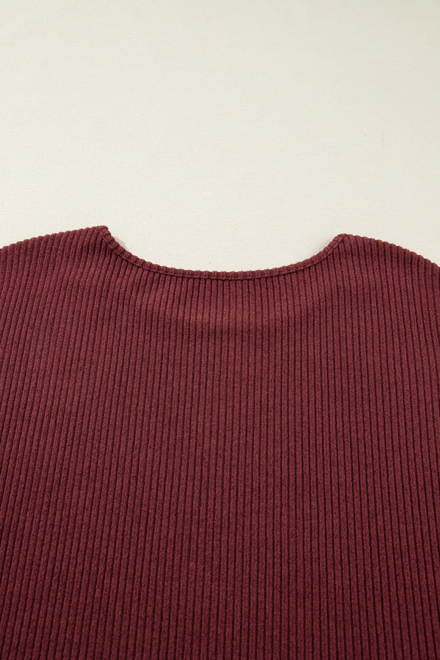 Wild Ginger Plus Size Ribbed Button Decor Long Sleeve Loose Top