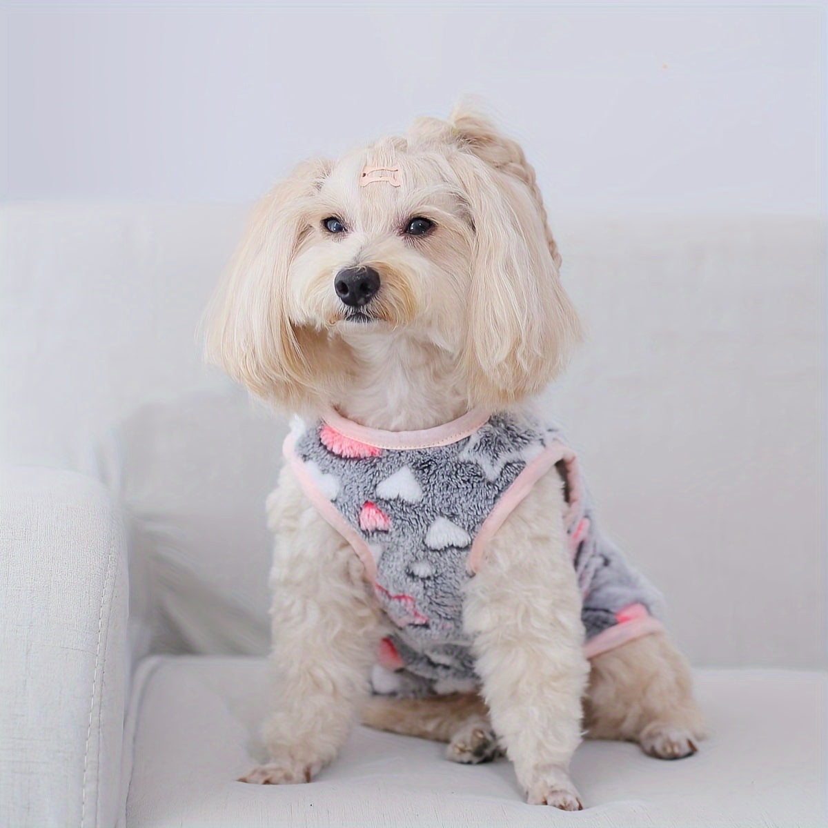 1pc Soft Warm Dog Vest, Plush Comfortable Pet Coat For Small And Medium Dogs Autumn And Winter Clothes For Indoor And Outdoor Wear