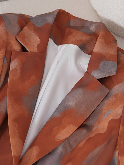 Chic All Over Print Blazer | Regular Sleeve, Single Button Placket, Versatile Slim Fit Jacket for All Seasons