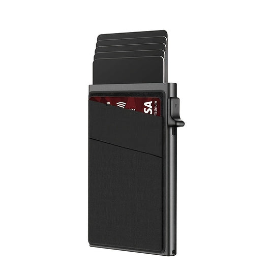 RFID-Secure Aluminum Credit Card Holder - Pop-Up Access, Slim & Lightweight - Perfect Gift for Men