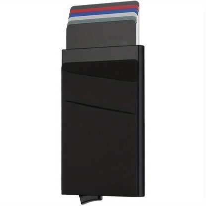RFID-Secure Aluminum Credit Card Holder - Pop-Up Access, Slim & Lightweight - Perfect Gift for Men