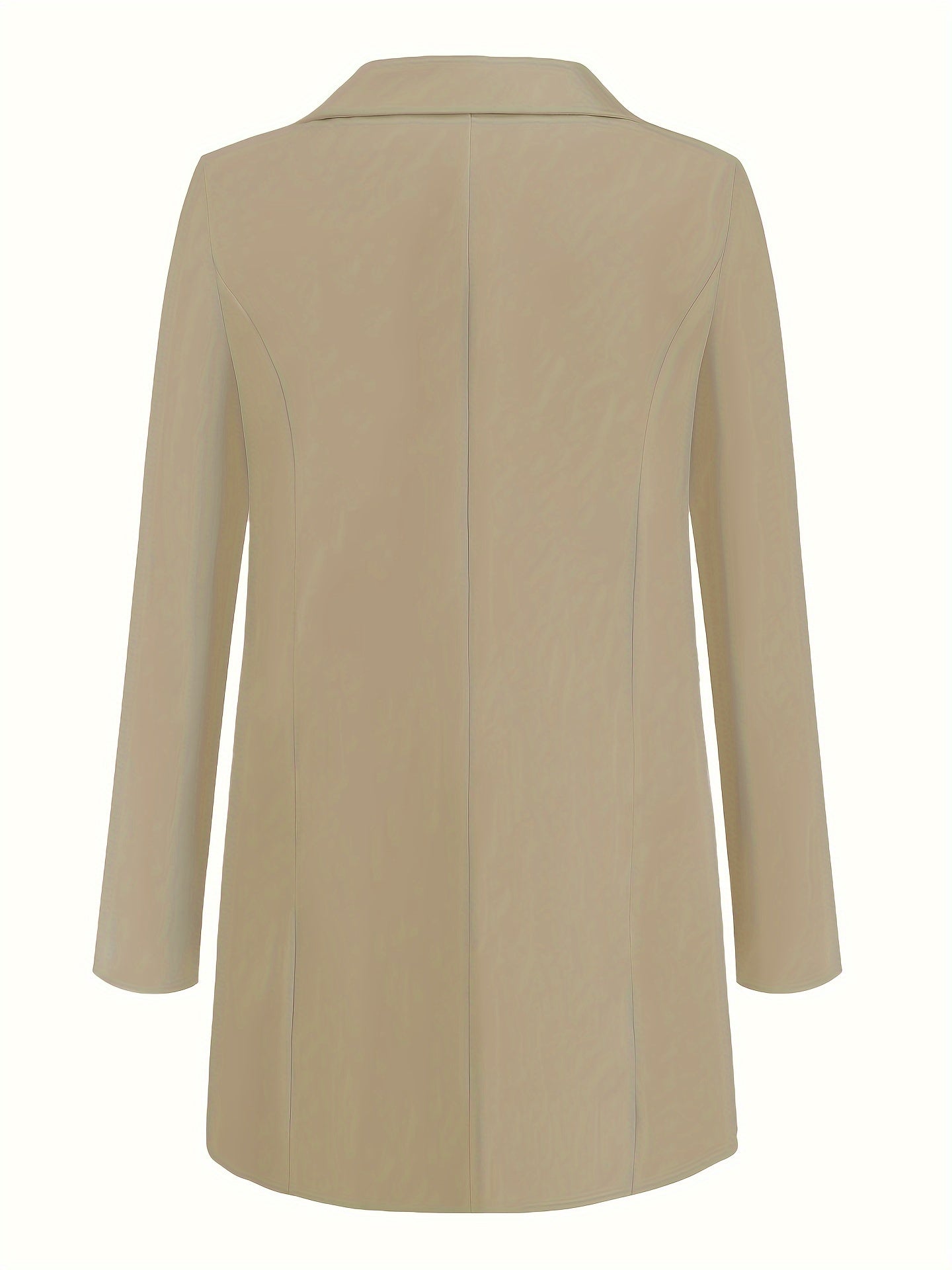 Stylish Blue Open Front Blazer for Women - Slim Fit, Long Sleeve, Casual Office & Work Jacket with Pockets, Lightweight Polyester, Machine Washable, Spring/Summer/Fall Wear, Casual Office Wear | Slim Fit Jacket | Glossy Finis