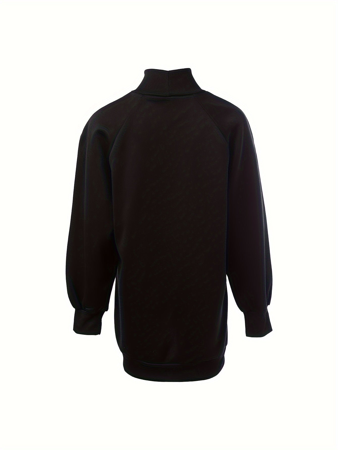 Faith Print Turtleneck Dress, Casual Loose Long Sleeve Dress, Women's Clothing