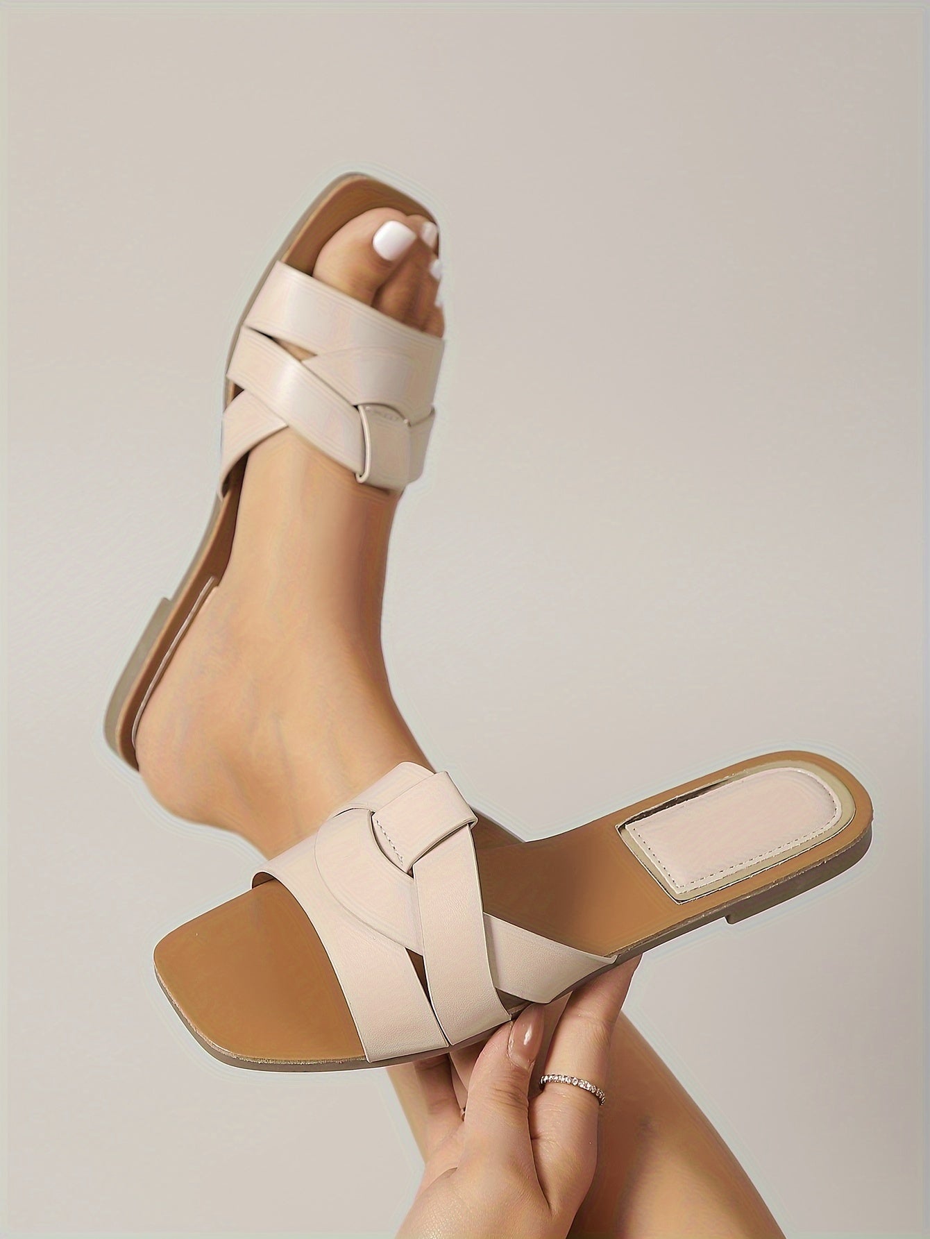 2025 New Arrival Women's Casual Sandals - Lightweight, Comfortable, Open-Toe Slip-Ons for Beach & Outdoor, Golden, Nude, White, Black