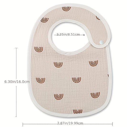2pcs/Pack Adorable U-Shaped Soft Cotton Bibs - Gentle on Skin, Water-Friendly, Snap Closure, Perfect for Messy Eaters, Drooling, and Feeding Time - Unisex Design for Boys and Girls