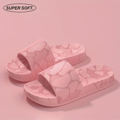 ECAC Women'S EVA Slide Sandals - Thick Cushioned Indoor/Outdoor Slippers with Geometric Pattern, Lightweight & Comfortable for Bathroom, Hiking, and Casual Wear, Hiking Footwear | Stylish Slipons | EVA Upper Material, Slipper