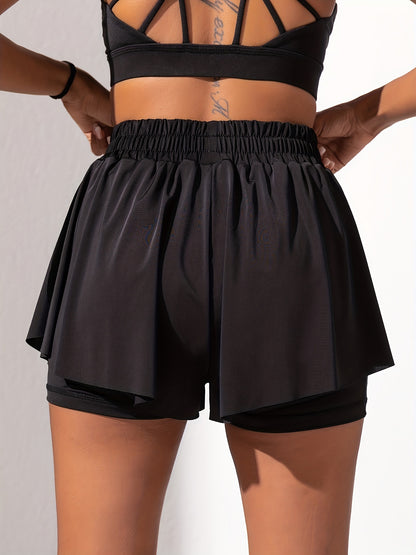 Women'S Summer Breathable Yoga Shorts with Drawstring Side Pockets for Fitness And Running.