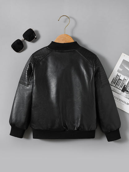 2025 Autumn Winter New Boys' Fleece-Lined Zip-Up Jacket
