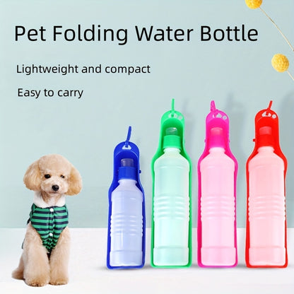 250ml/500ml Foldable Water Bottle For Dogs, Portable Plastic Water Dispenser Outdoor Dog Water Feeder