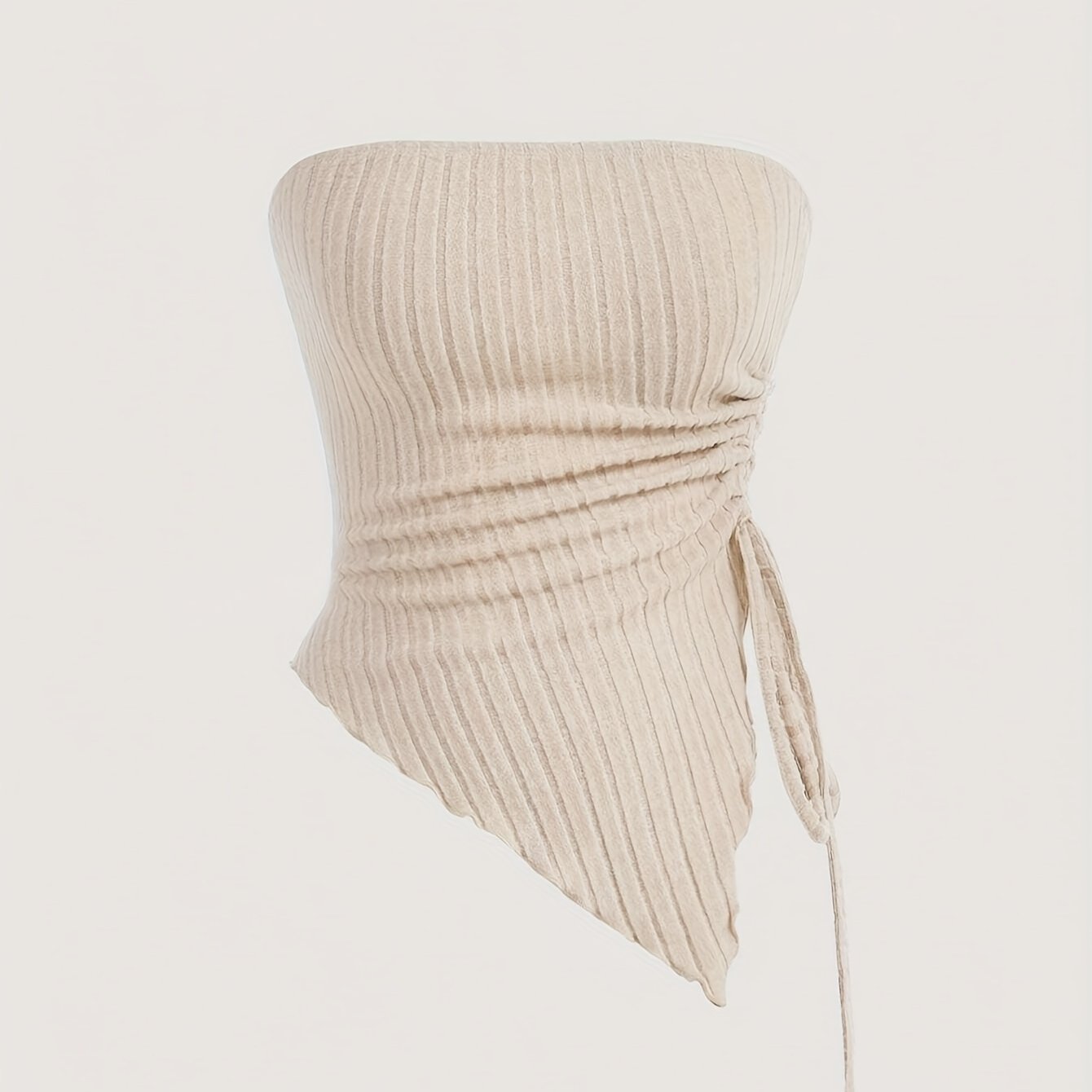 Siamese Cat Print Women's Drawstring Off-Shoulder Asymmetrical Hem Tank Top