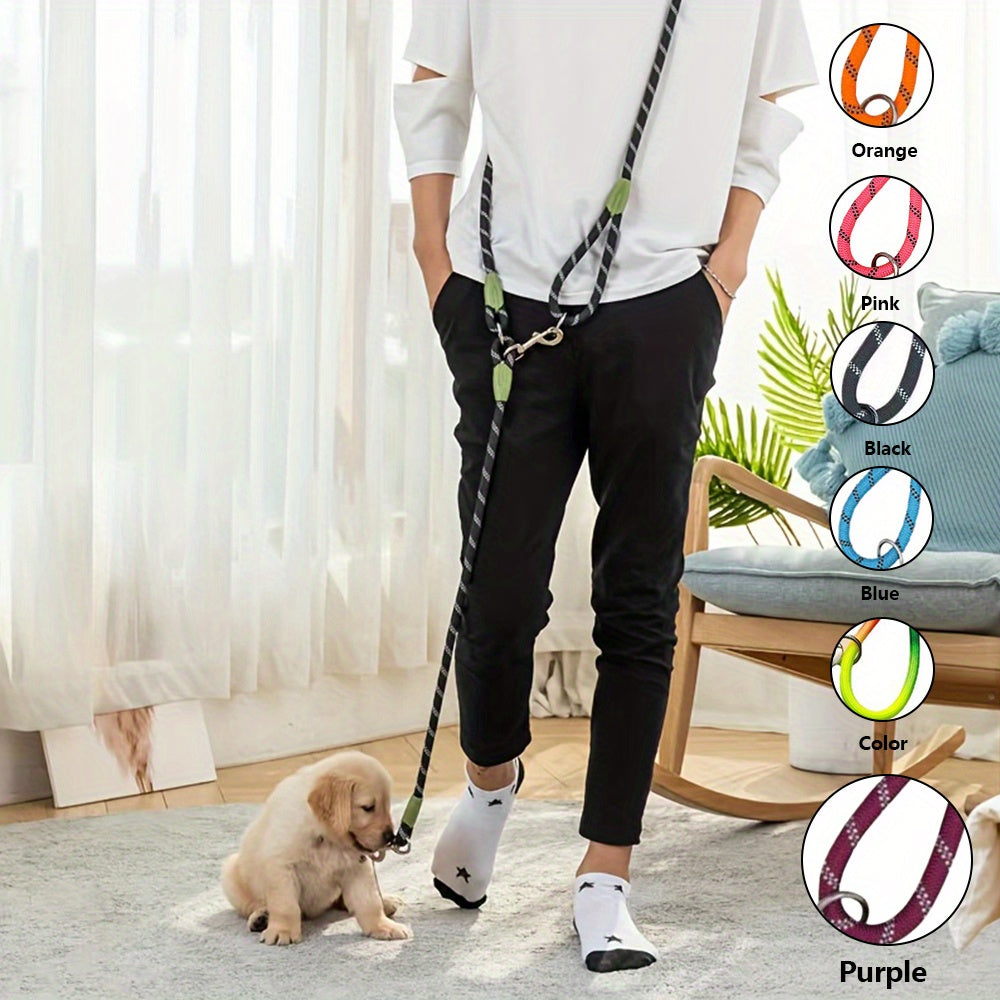 Reflective Hands-Free Dog Leash For Hiking, Walking, And Running - Adjustable Waist And Crossbody Rope For Small And Large Dogs - Bungee Leash For Shock Absorption And Comfort