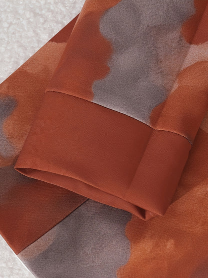 Women's Elegant Brown/Beige/Black/White/Red Houndstooth Blazer Jacket - Tailored Loose-Fit Single-Breasted Lapel Collar, Full-Body Print Office Wedding Party Coat, Machine Washable Spring/Fall Professional & Casual Outerwear,