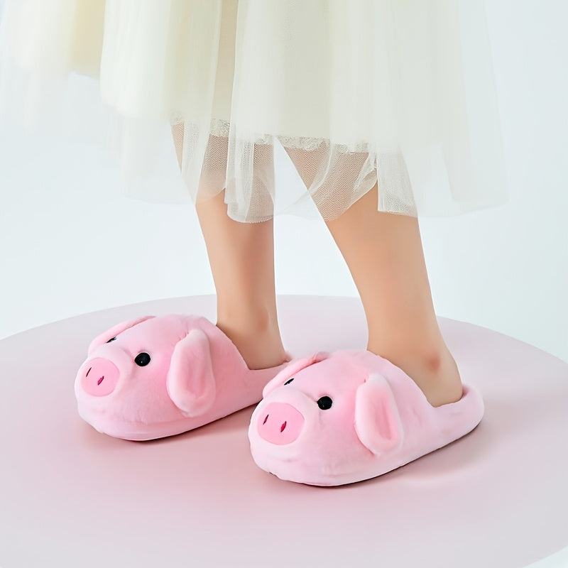 Cozy Pink Pig Plush Slippers for Women - Soft & Warm Winter Home Shoes with Adorable Pig Design, Hand Washable Fabric, Perfect for Indoor Comfort, Playful Footwear