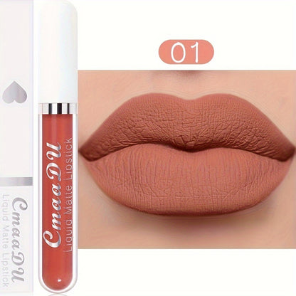 Long-Lasting Matte Liquid Lipstick - Waterproof, Non-Stick, Fruit Scented, Sweatproof, Hydrating, Lightweight, Durable Makeup for Dining, Swimming, Summer - Fruit Fragrance, Cup-Shaped Applicator