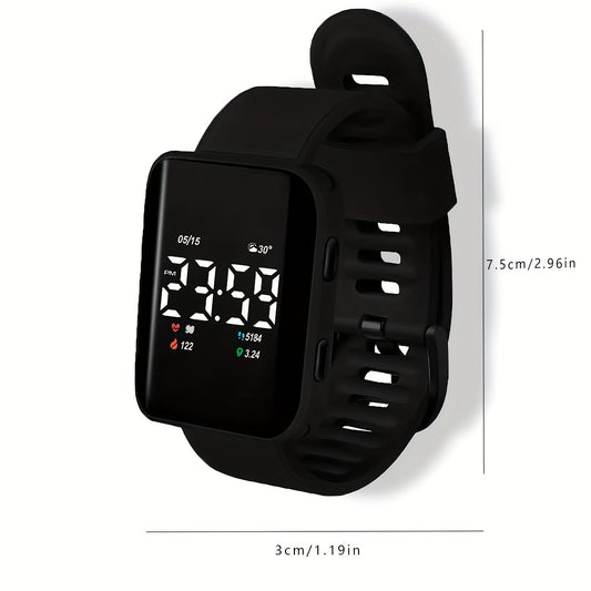 Stylish LED Square Curved Waterproof Watch