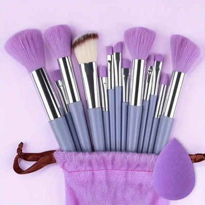 13PCS Soft Fluffy Makeup Brushes Set With Makeup Sponge For Cosmetics Foundation Blush Powder Eyeshadow Kabuki Blending Makeup Brush Beauty Tool