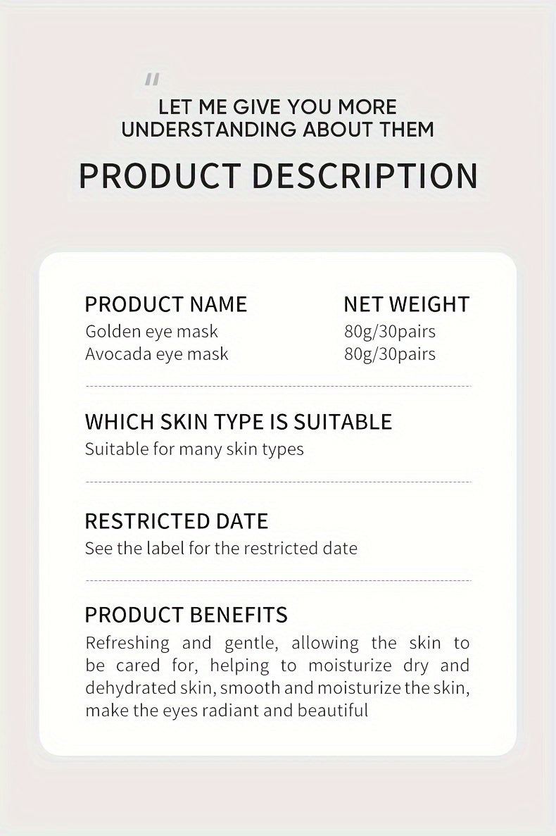 Collagen Eye Mask For Moisturizing & Refining Pores, Tightening And Lifting The Skin Around The Eyes, Brightening And Smoothing The Skin Around The Eyes, For Women And Men