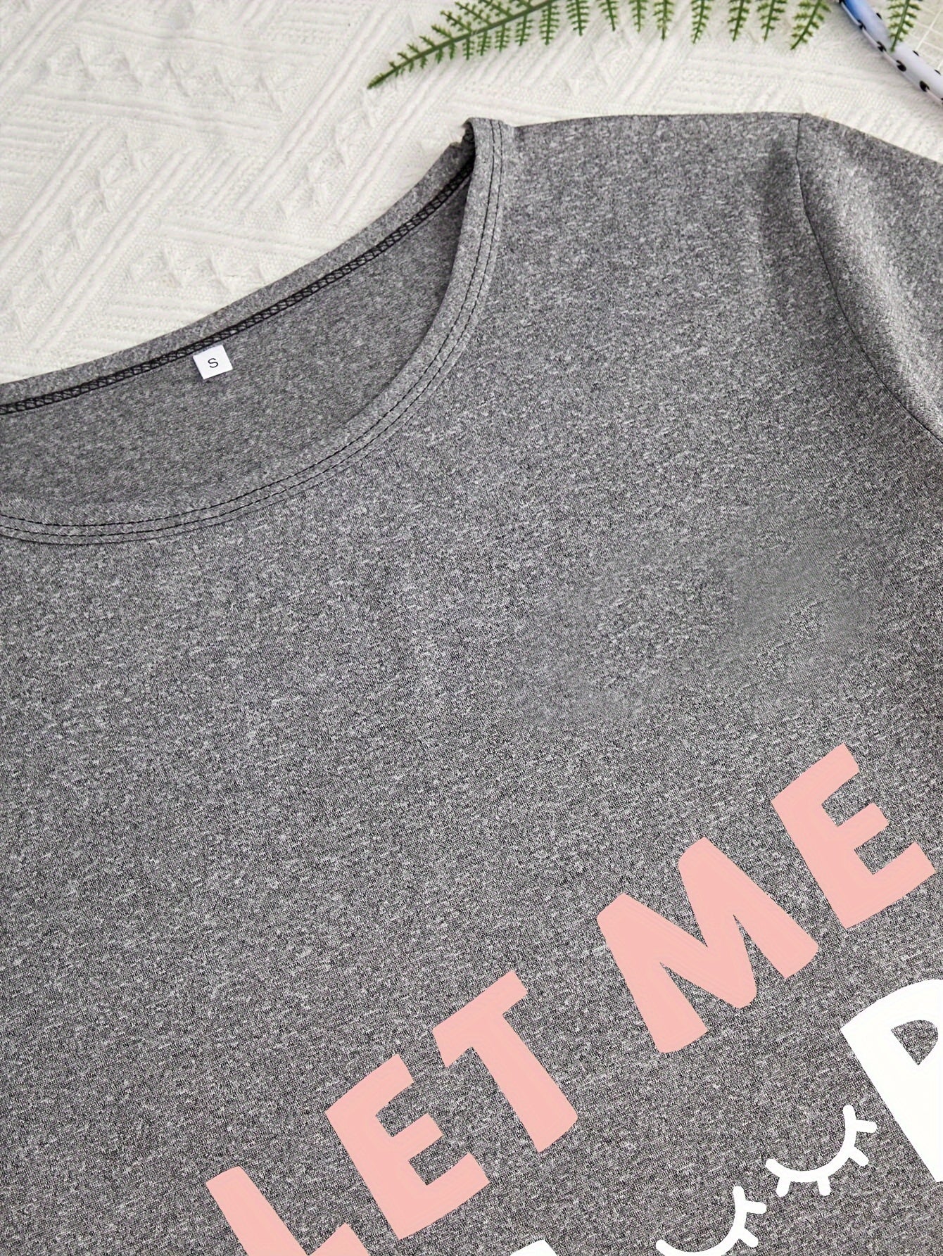 3pcs Women'S Pajama Set, Simple Style Knit Polyester Sleepwear, with Alphabet Print, Crew Neck, Bow Detail, for All Season Comfort Loungewear