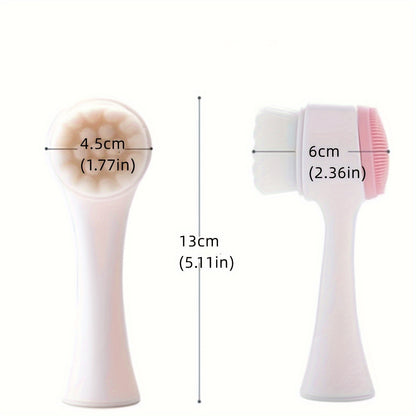 1pc multi-functional double-sided silicone cleaning surface and soft hair surface brush, cleansing brush and skin exfoliating scrub pore cleanser