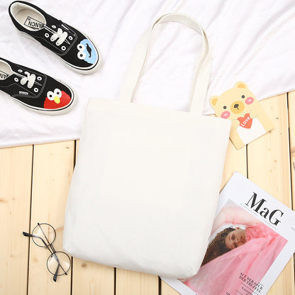 New Korean Version Of Student Canvas Bag Fashion Simple Cartoon Printing Tote Bag Large Capacity Shoulder Bag