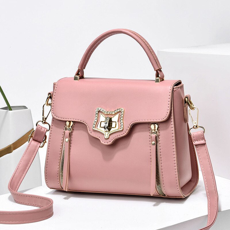 Luxury Leather Ladies Bags Fashion Rhinestones Commuter Handbag Ladies One-shoulder Messenger Bag Famous Tote Bag Sac A Main