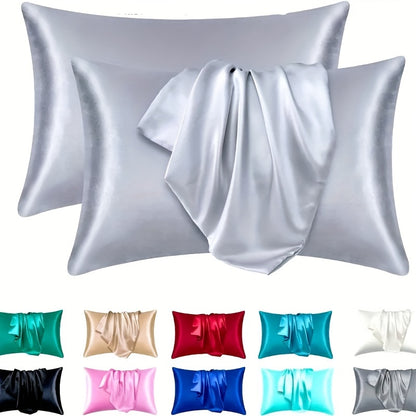 Luxurious Silky Soft Pillowcase - Breathable, Skin-Friendly Cooling Feel, Solid Color With Envelope Closure - Machine Washable