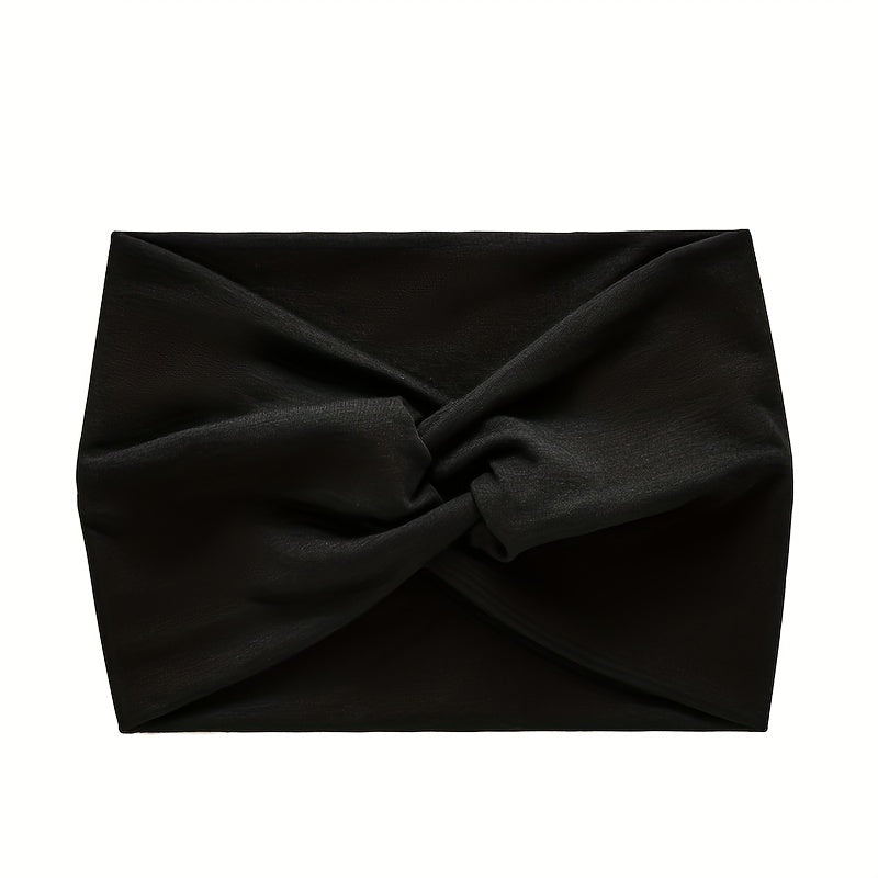 1pc Elegant Leopard Print Knitting Sports Headband - Stretchy, Sweat-Absorbing, Minimalist Design for Women - Perfect for Yoga, Fitness, and Valentines Day Festival