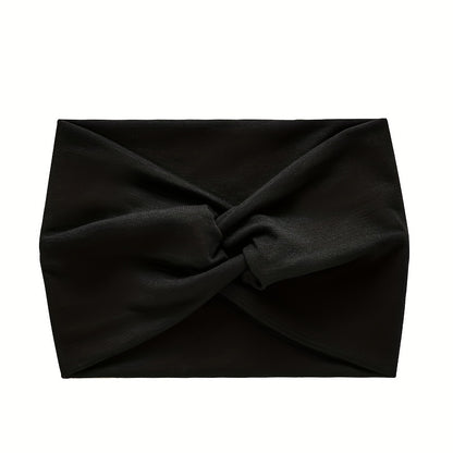 1pc Elegant Leopard Print Knitting Sports Headband - Stretchy, Sweat-Absorbing, Minimalist Design for Women - Perfect for Yoga, Fitness, and Valentines Day Festival