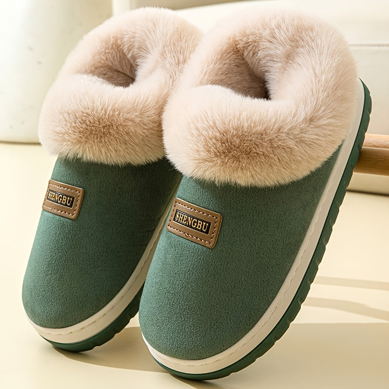 Cozy Winter Plush-Lined Slippers for Men and Women - Soft Indoor House Shoes with Trim, Gray and Maroon Options, Warm Ankle Support for Home Comfort, Casual Slippers | Casual Style Slippers | Plush Lining, House Slippers