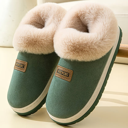 Cozy Winter Plush-Lined Slippers for Men and Women - Soft Indoor House Shoes with Trim, Gray and Maroon Options, Warm Ankle Support for Home Comfort, Casual Slippers | Casual Style Slippers | Plush Lining, House Slippers