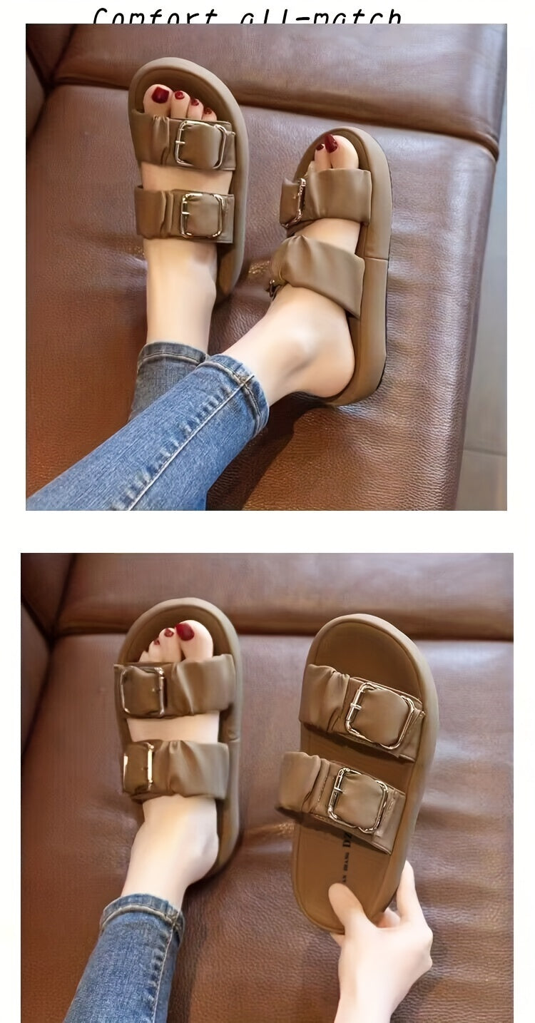[New Style Thick Sole Slippers] New Style Thick Sole Slippers - Anti-slip Beach Slippers for Pregnant Women in Summer 2024 - Cool High-end One-Word Slippers