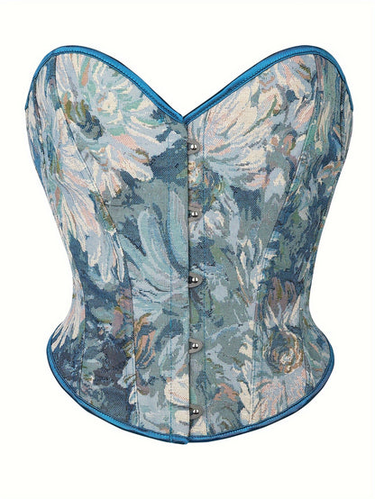 Lace Up Off Shoulder Non-Stretch Shaping Top, Women's Tight Bone Corset Top, Women's Activewear