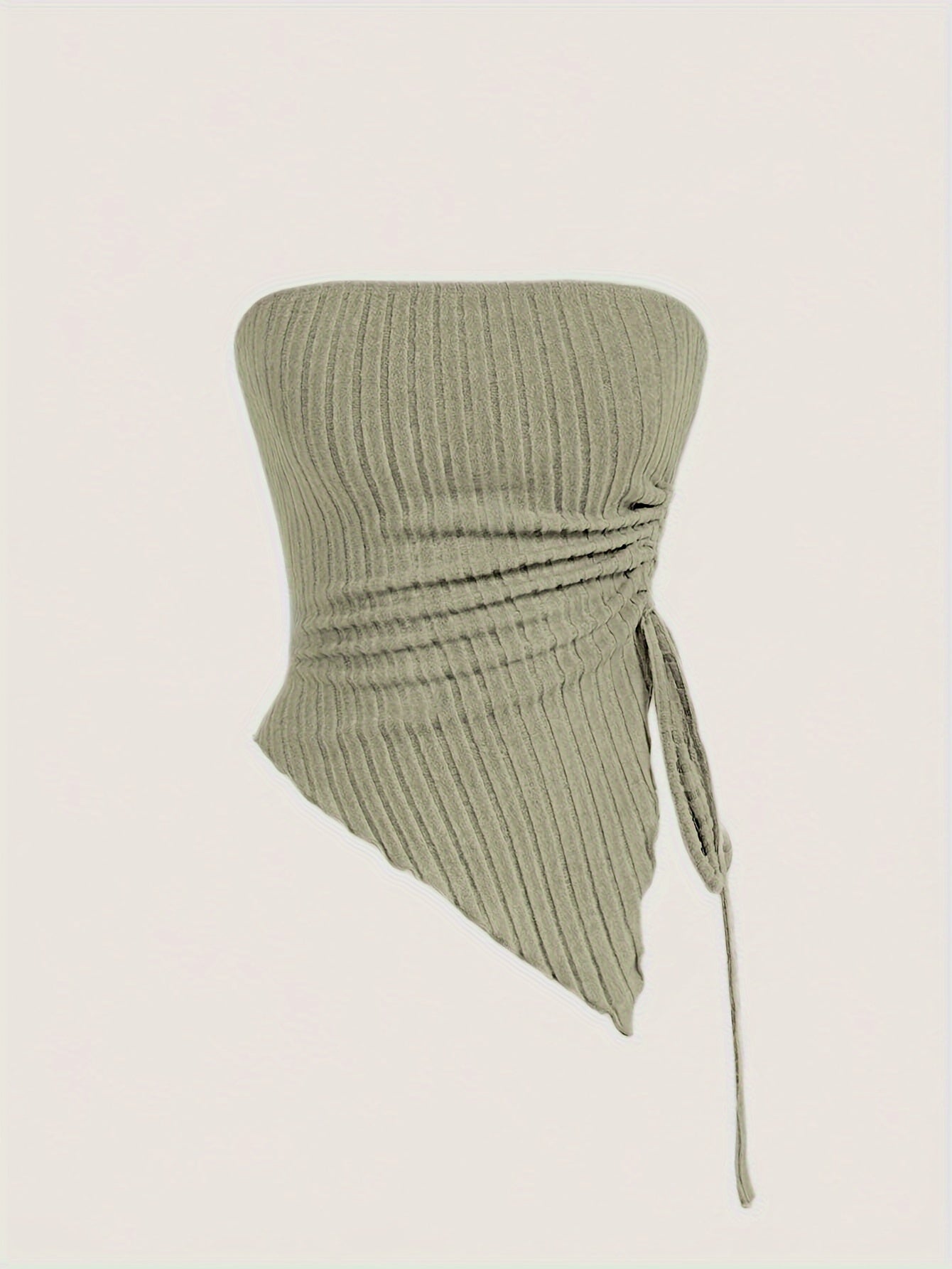 Siamese Cat Print Women's Drawstring Off-Shoulder Asymmetrical Hem Tank Top