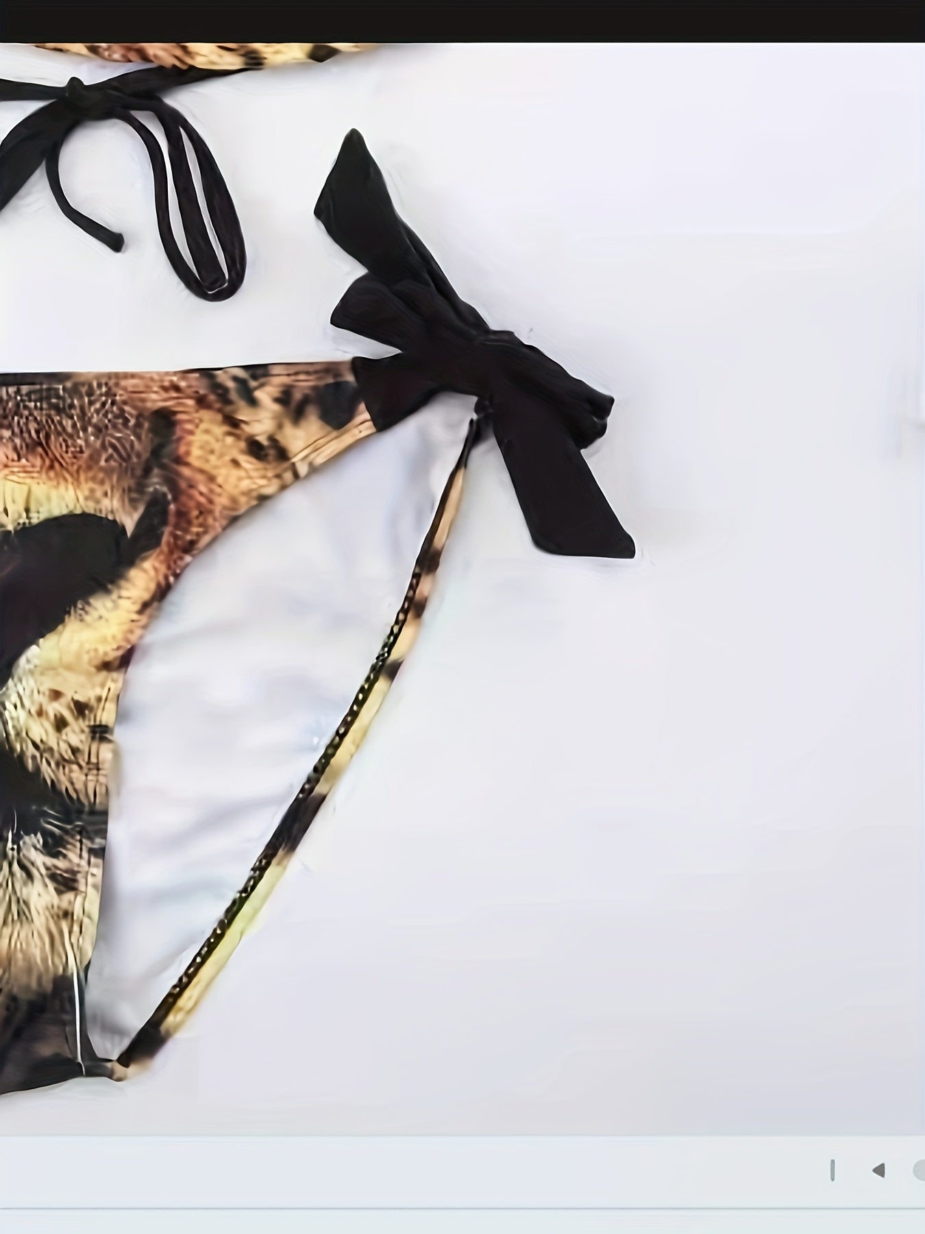 1pc Women'S Sexy Leopard Print Bikini Set, High Elastic Polyester Knit Fabric, Tie-Up Detail, Two-Piece Swimsuit