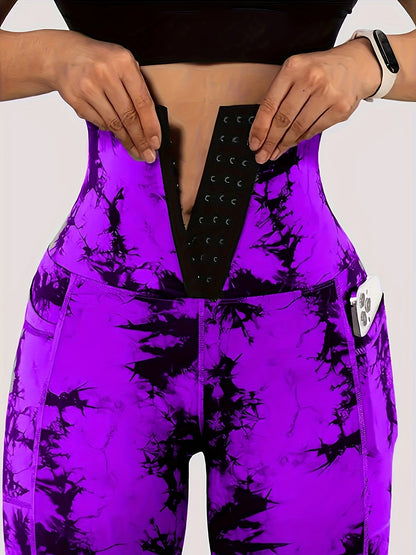 Tie Dye High Waist Yoga Leggings - Sculpting, Butt Lifting, Tummy Control, Moisture-Wicking, Four-Way Stretch Fitness Pants for Women - Wide Waistband, Comfortable, Sweat-Resistant, Perfect for Gym, Sports, Running, and Yoga