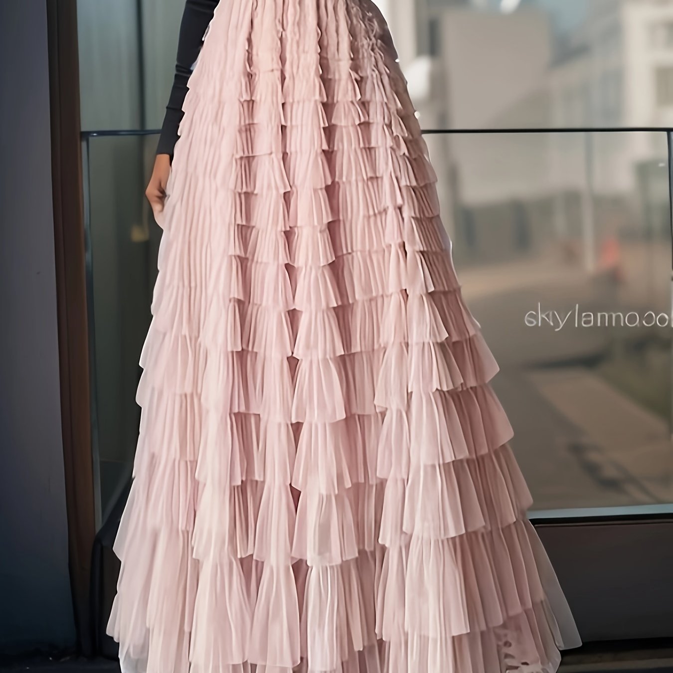 Multilayer Ruffles Tulle Skirt, Casual Fluffy Skirt For Spring & Summer, Women's Clothing
